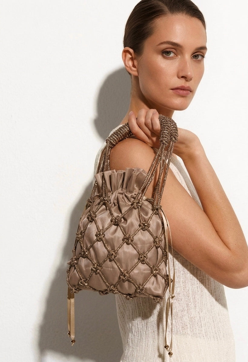 champagne heirloom mini pouch