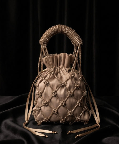 champagne heirloom mini pouch